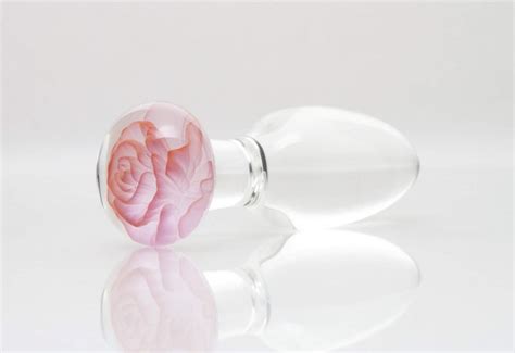 glass rose butt plug|Rose Glass Butt Plug .